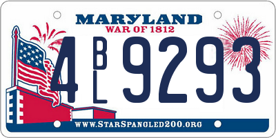 MD license plate 4BL9293
