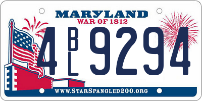 MD license plate 4BL9294