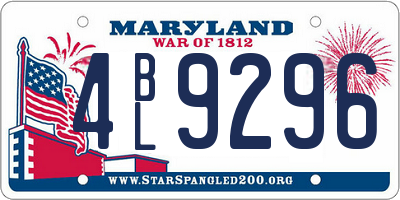 MD license plate 4BL9296