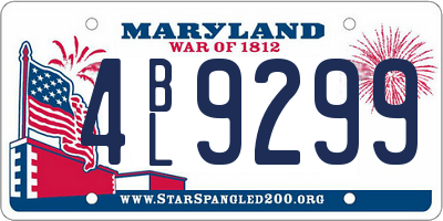 MD license plate 4BL9299