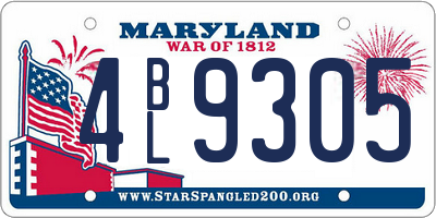 MD license plate 4BL9305