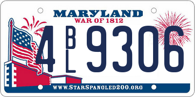 MD license plate 4BL9306