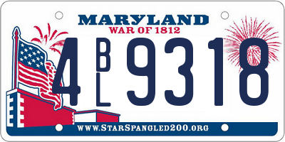 MD license plate 4BL9318