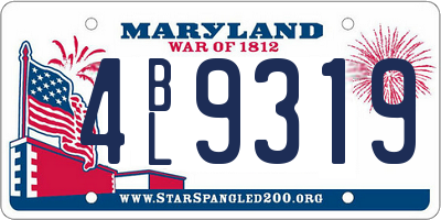 MD license plate 4BL9319