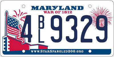 MD license plate 4BL9329