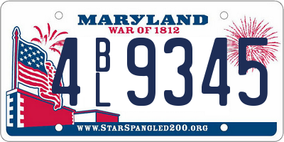MD license plate 4BL9345