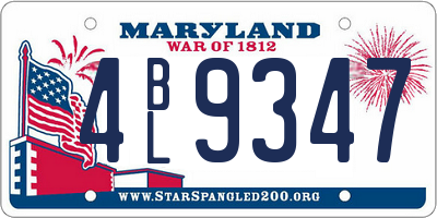 MD license plate 4BL9347