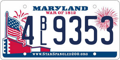 MD license plate 4BL9353