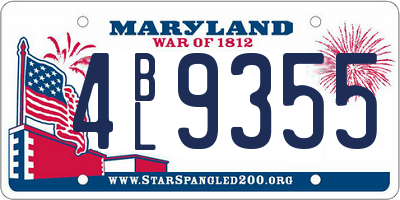 MD license plate 4BL9355