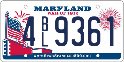 MD license plate 4BL9361