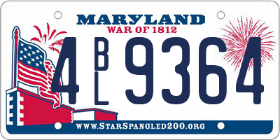MD license plate 4BL9364