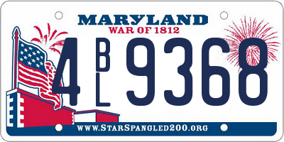 MD license plate 4BL9368