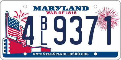 MD license plate 4BL9371