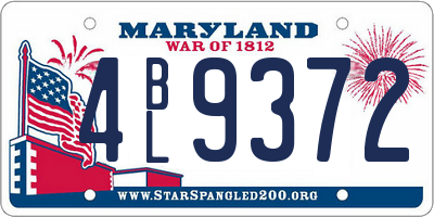 MD license plate 4BL9372