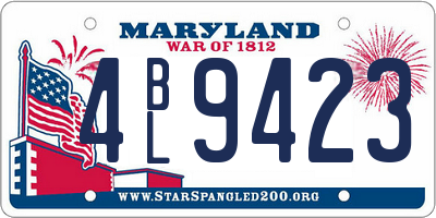 MD license plate 4BL9423