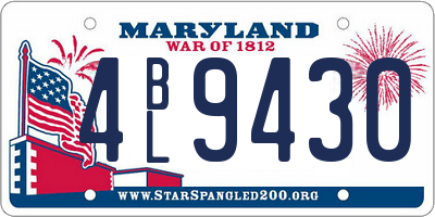 MD license plate 4BL9430