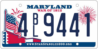 MD license plate 4BL9441