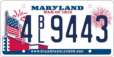MD license plate 4BL9443