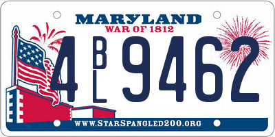 MD license plate 4BL9462