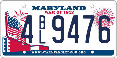 MD license plate 4BL9476