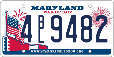 MD license plate 4BL9482