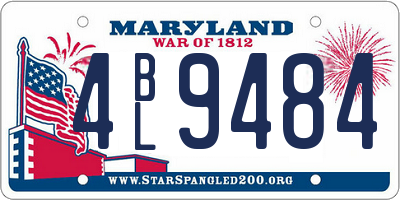 MD license plate 4BL9484