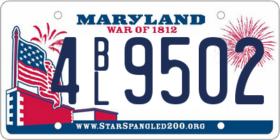 MD license plate 4BL9502