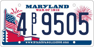 MD license plate 4BL9505