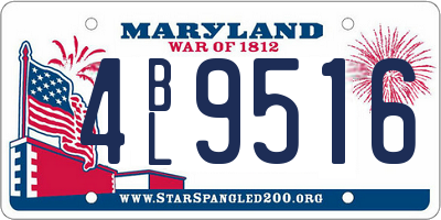 MD license plate 4BL9516