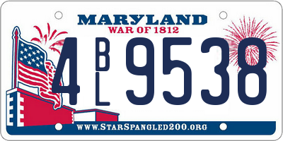 MD license plate 4BL9538