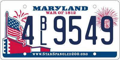 MD license plate 4BL9549