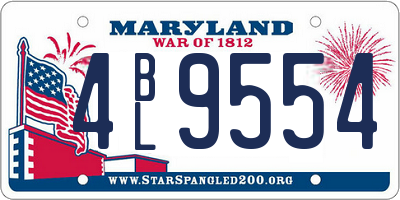 MD license plate 4BL9554