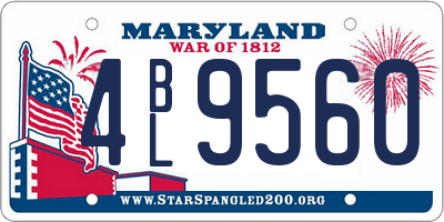 MD license plate 4BL9560