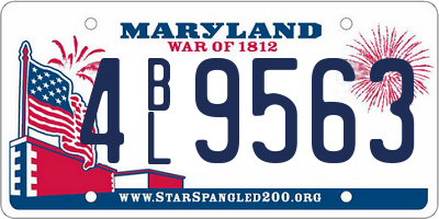 MD license plate 4BL9563