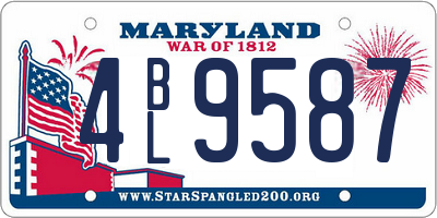 MD license plate 4BL9587