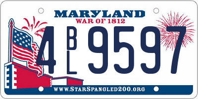 MD license plate 4BL9597