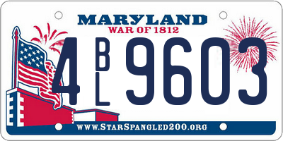 MD license plate 4BL9603