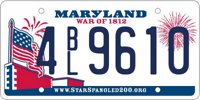 MD license plate 4BL9610