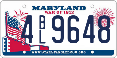 MD license plate 4BL9648