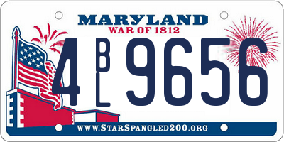 MD license plate 4BL9656