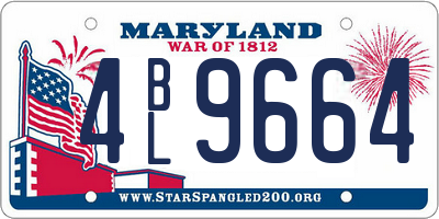 MD license plate 4BL9664