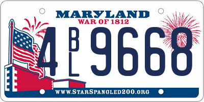 MD license plate 4BL9668