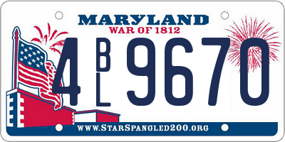 MD license plate 4BL9670
