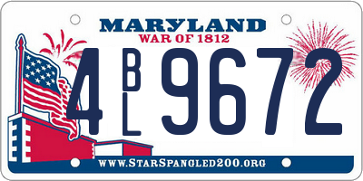 MD license plate 4BL9672