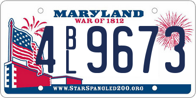 MD license plate 4BL9673
