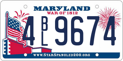 MD license plate 4BL9674