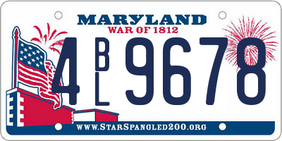 MD license plate 4BL9678