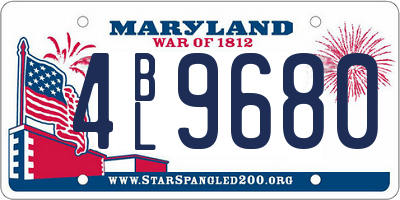 MD license plate 4BL9680