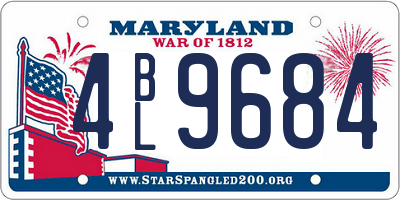 MD license plate 4BL9684