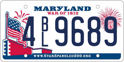 MD license plate 4BL9689